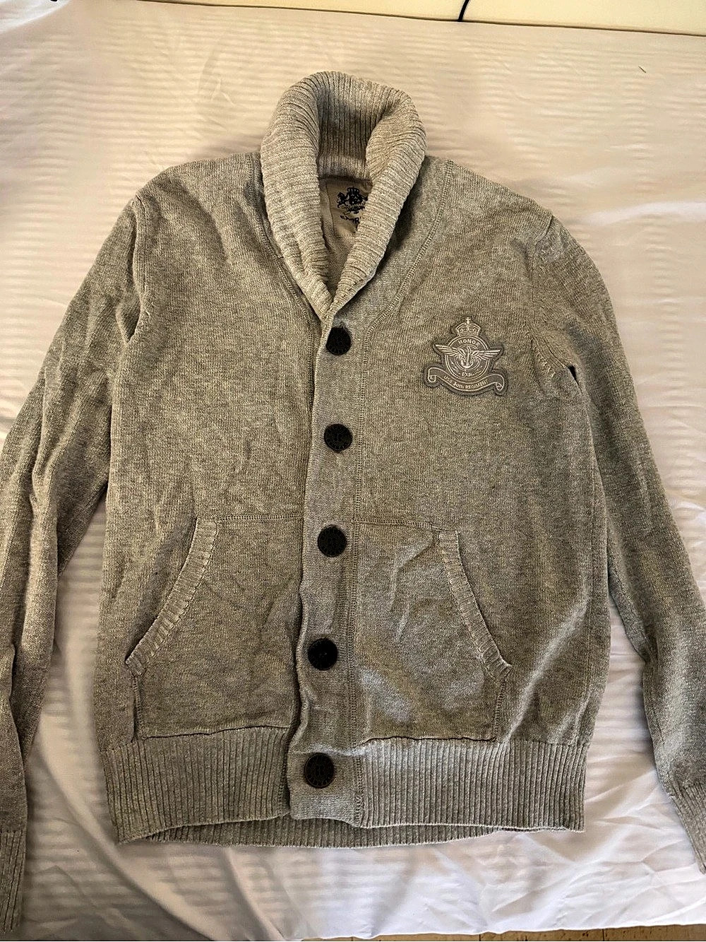 Express Shawl Collar Cardigan Gray Small